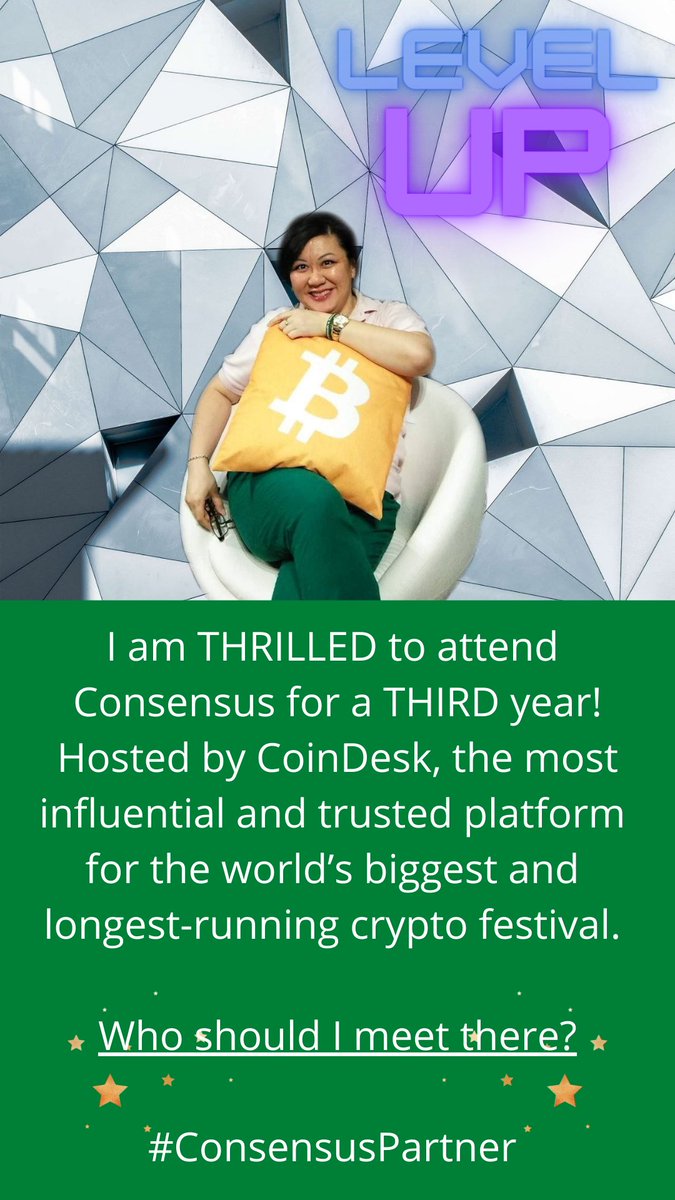 Lisa03755's tweet photo. THRILLED to attend Consensus again! Hosted by CoinDesk, the most influential and trusted platform for the world’s biggest and longest-running crypto festival. What are your plans?
#ConsensusPartner #Consensus2022 https://t.co/EQHNAfCm7X