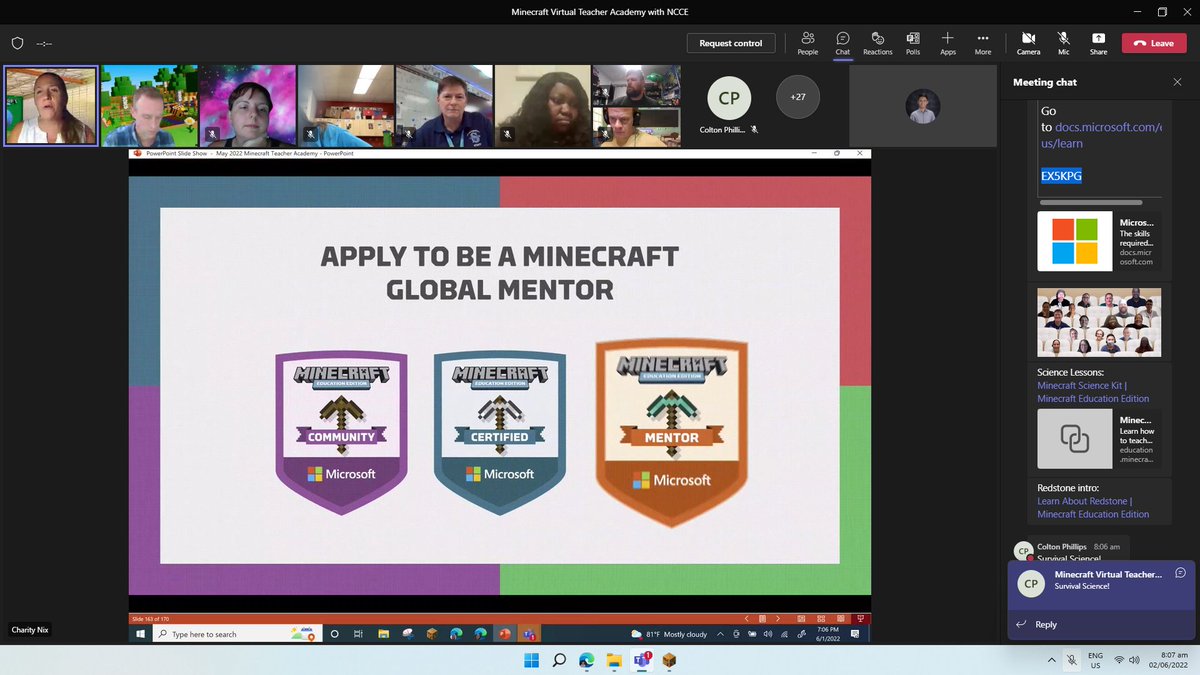AlmarkRamos's tweet image. Congratulations, Team #MCTA4!

📌 Chemistry Tutorial
📌 Red Stone
📌 Advanced and Celebration!

@PlayCraftLearn @MicrosoftEDU

Thank you for the 5-week training session
@butterflynix @HublerAaron

🇵🇭 Virtual Teacher Academy with 
@NCCE_EdTech
 #ICTMonth #DICT_PH