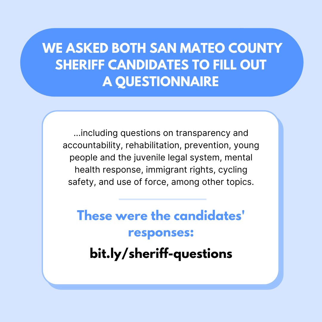 clsepa's tweet photo. San Mateo County: Are you ready to vote for our county sheriff on June 7? Candidates filled out an extensive questionnaire on their views re: transparency, accountability, prevention, and much more. 

Read and share with your neighbors! https://t.co/qKxM26sZsZ. https://t.co/LAqE1TGNIR