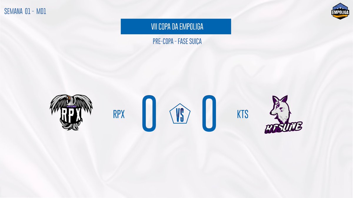 A partida agora será entre <a href="/RiseofPhoenix2/">RPX - Rise of Phoenix</a> White x <a href="/KtsuneSports/">Ktsune eSports</a> !

#CopadaEmpoliga
#Empoliga
twitch.tv/empoliga