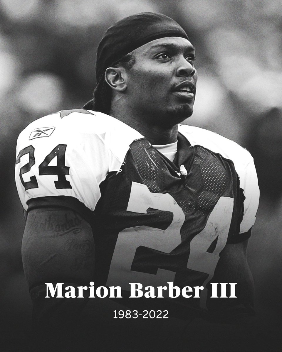 espn's tweet photo. Former Cowboys and Bears RB Marion Barber III has died at the age of 38, the Cowboys said in a statement on Wednesday.

More: https://t.co/p869w4tFxM https://t.co/nJ3oJMBXZo