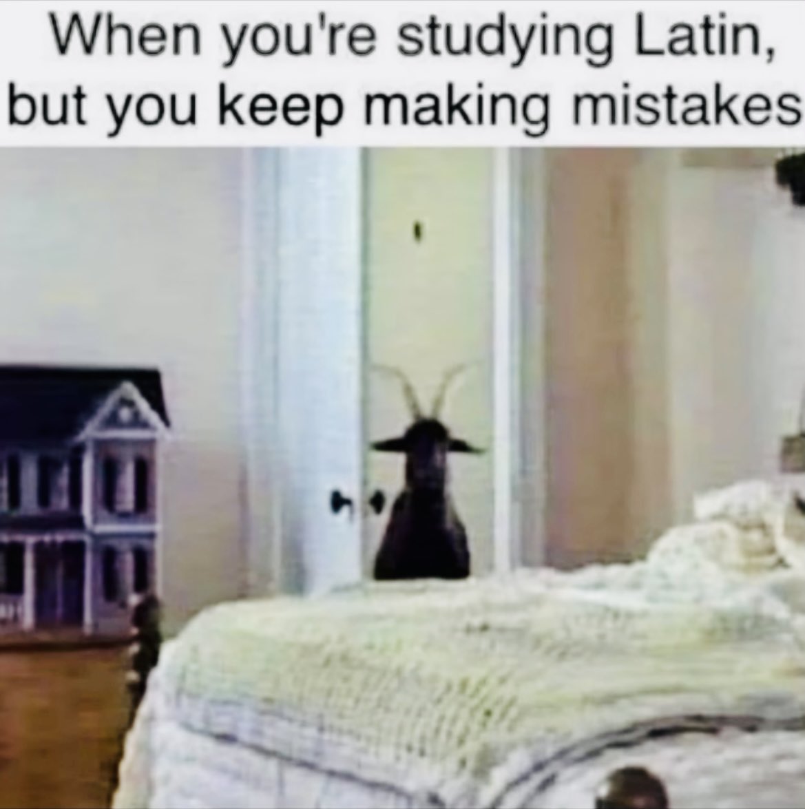 lvgrace5's tweet photo. I can’t stop 🤣 at this one!!  In all the years of studying Latin—I can honestly say—I never made that mistake 😳😬🐐😈
#thankthegods #ancientrome #ancientlanguages #latinclass #translations #dontmessup https://t.co/8meZcTDKHy