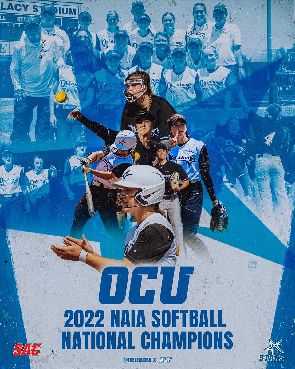 OKCU's tweet photo. 2022 NAIA Softball National Champions! 🏆🥎 It’s a great day to be a Star. #72 🌟 

#HomeofChampions #thisisOCU https://t.co/yahz3hI2dH