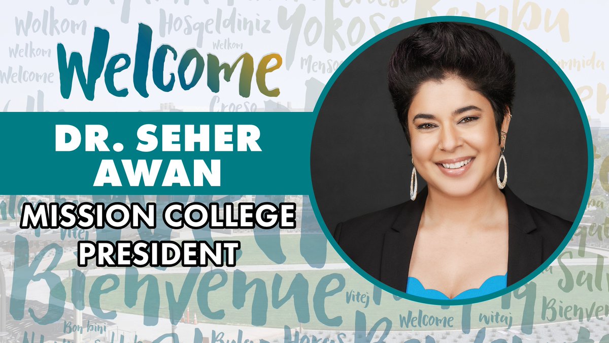 go2MissionSC's tweet photo. Welcome to Dr. Seher Awan as the new President of Mission College starting August 1. See the release here: https://t.co/Ea3CBHdxqx

@CalCommColleges @mercnews @thesvvoice @SantaClaraUSD @SantaClaraCity https://t.co/2gR88dJiMY