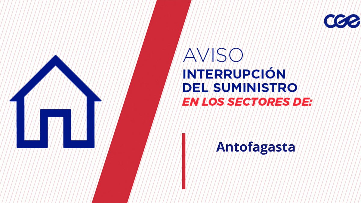 CGE_Clientes's tweet photo. Informamos a nuestros clientes de los sectores Llanquihue, Iquique, 1, Buenos Aires, de la comuna de #Antofagasta, la interrupción del suministro eléctrico. Nuestro personal de emergencia ya está informado. https://t.co/qCaNVQqZPL