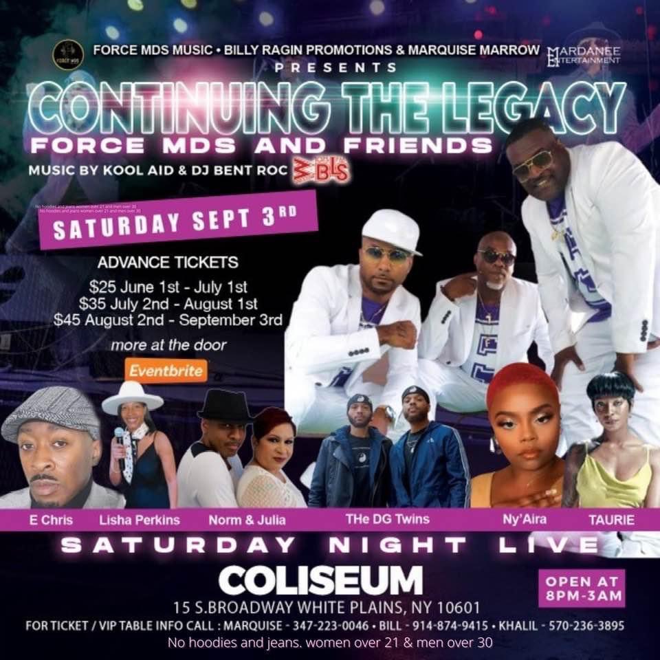 LIVE DATE ALERT!! Yours truly and <a href="/MsJulRobertson/">Julia Robertson</a> will be performing with the legendary <a href="/ForceMDs/">Force M.D.'s</a> and a host of other talented artists on Saturday, September 23rd at Coliseum in White Plains, NY! Tickets on sale NOW at Eventbrite! Click the link below. 
eventbrite.com/e/continuing-t…