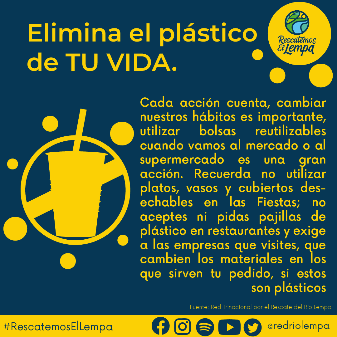 Evitemos el utilizar plásticos y busquemos alternativas amigables con el medio ambiente 🌳♻

#RescatemosElLempa #Trinacional #Ecosistemas #Naturaleza #artistasplásticos