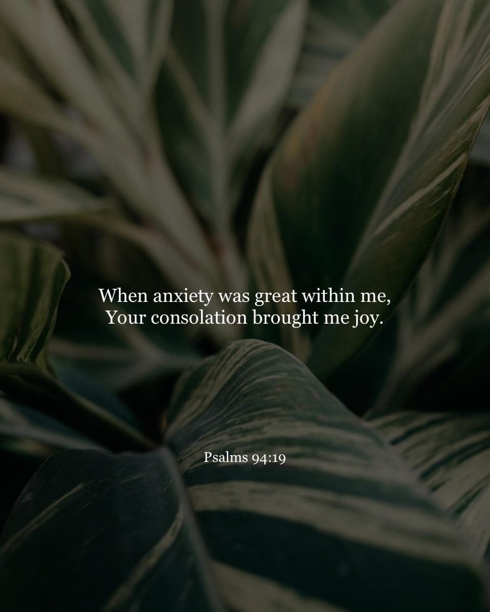 YouVersion's tweet photo. When anxiety was great within me, your consolation brought me joy. -Psalms 94:19 #HolyBible #Bible https://t.co/UW6j4LURMJ