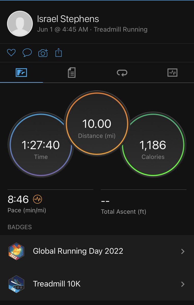 IsraelStephens's tweet photo. Usually not a treadmill runner, but sometimes conditions require it. Couldn’t miss #GlobalRunningDay! #Run4Joy #Berlin2022 https://t.co/9kMu4iy13M