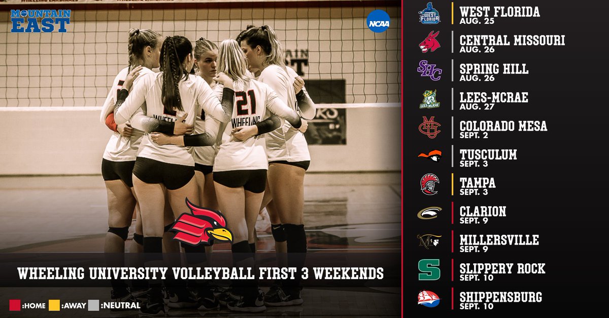 Take a look at the first three weekends this upcoming season🏐! Opening weekend in Pensacola, FL followed by a weekend in Tampa, FL and then hosting our home tournament the third weekend‼️#GoCards #CardsTakeOnTheSunshineState