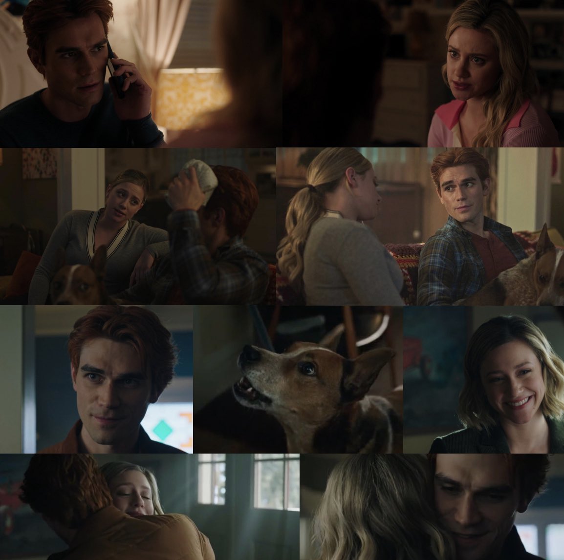 MackenzieLBurns's tweet photo. The concern on their faces as they were getting an update on Bingo.. to then being reunited and now an entire family officially living together… #riverdale #barchie The little fam in the #barchiegang @SamNB92 @bettsandrews9 https://t.co/jvgM55CpQc