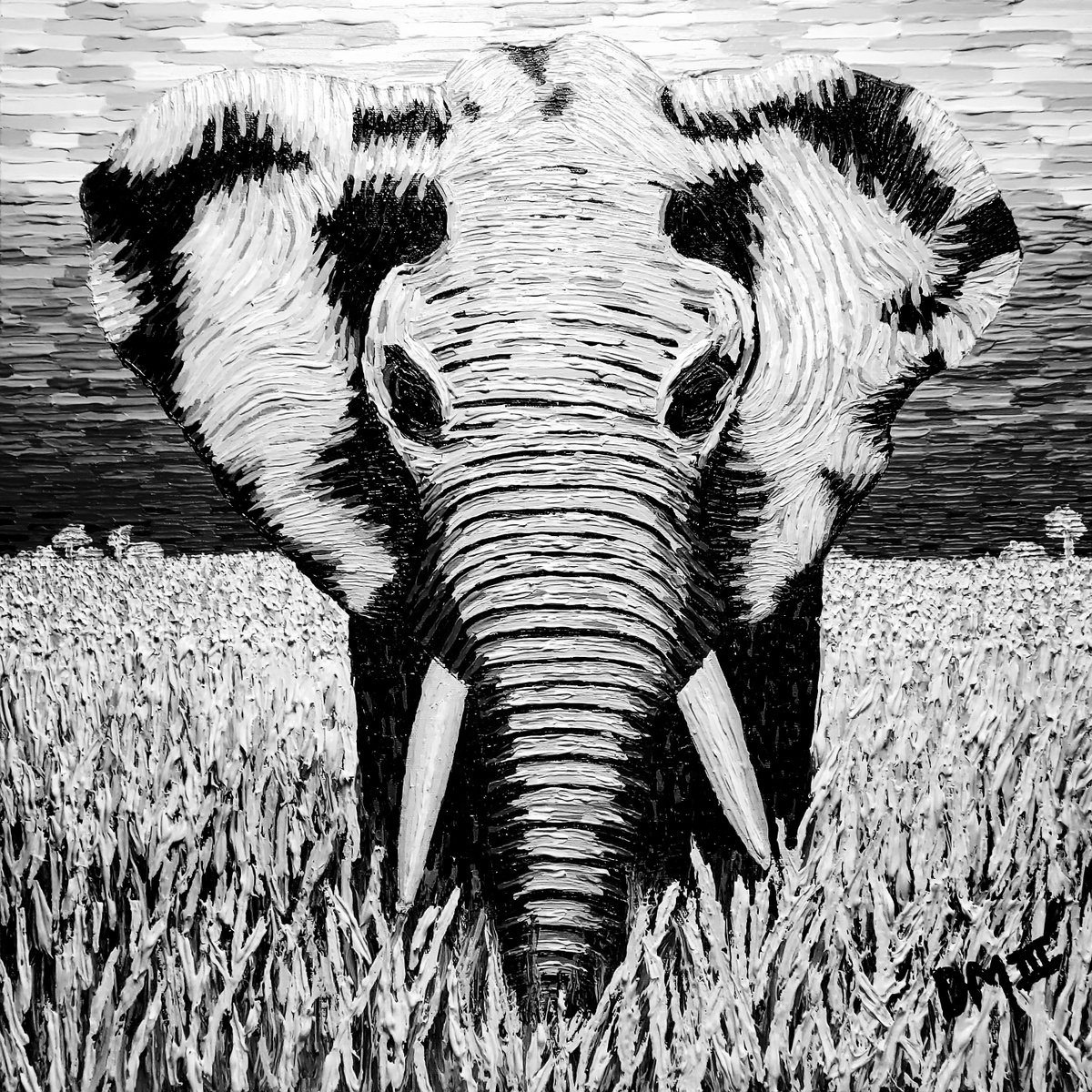 dry_cupcake's tweet photo. Pumped for this week...here's my next drop! 50 to give away, another one of my paintings in B&amp;W.💙 Follow and drop your @loopringorg or @GameStopNFT L2 wallet address. You know the drill. LFG.

#nft #Loopring #NFTart 💙 https://t.co/gdKt9wMMXq