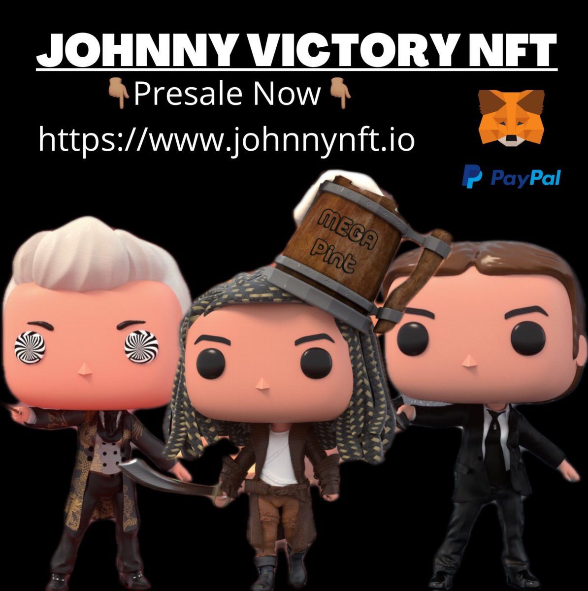 LuvreNft's tweet photo. ✨PRESALE IS LIVE✨ 

10,000 custom made Johnny NFT, handcrafted 3D art. Show your public support for Johnny Depp on Social Media or just keep it as a proof that Justice still exists.

Reserve yours now, official mint on June 2nd
👉https://t.co/LjmoEWQq4v 

#JusticeForJohhnyDepp https://t.co/pAeOKjO7Gh