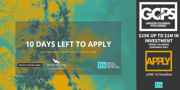 WestSlopeCOTech's tweet photo. Only 10 days left for entrepreneurs in rural #Colorado to apply - whether you're business might need a $50k equity investment or possibly a $1M loan, now is the time to get your application in. 10 days left! https://t.co/aH2ns6sMAR