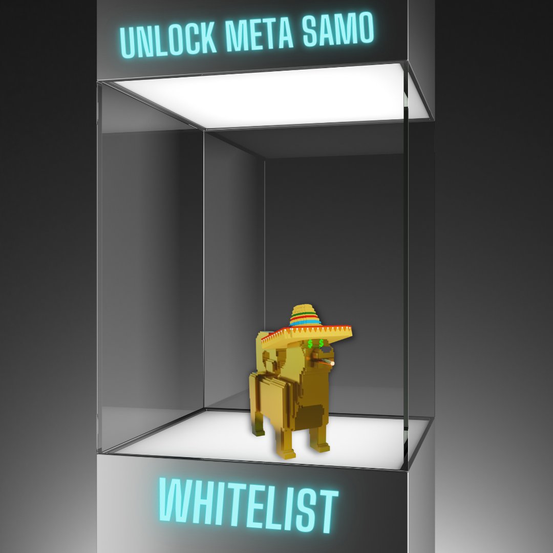 BabySamoCoin's tweet photo. Arf! Arf! Be the first to unlock #MetaSamo whitelist today 🔓
Meta Samos are your first #SolanaNFT companion!
The Meta Samos race PVP to battle for $BABY; the meme coin of the #Solana metaverse 🚀
We will #giveaway Meta Samo WL to 25 people that:
Like + RT and Tag 2 Frens! https://t.co/b51XSG6QzZ