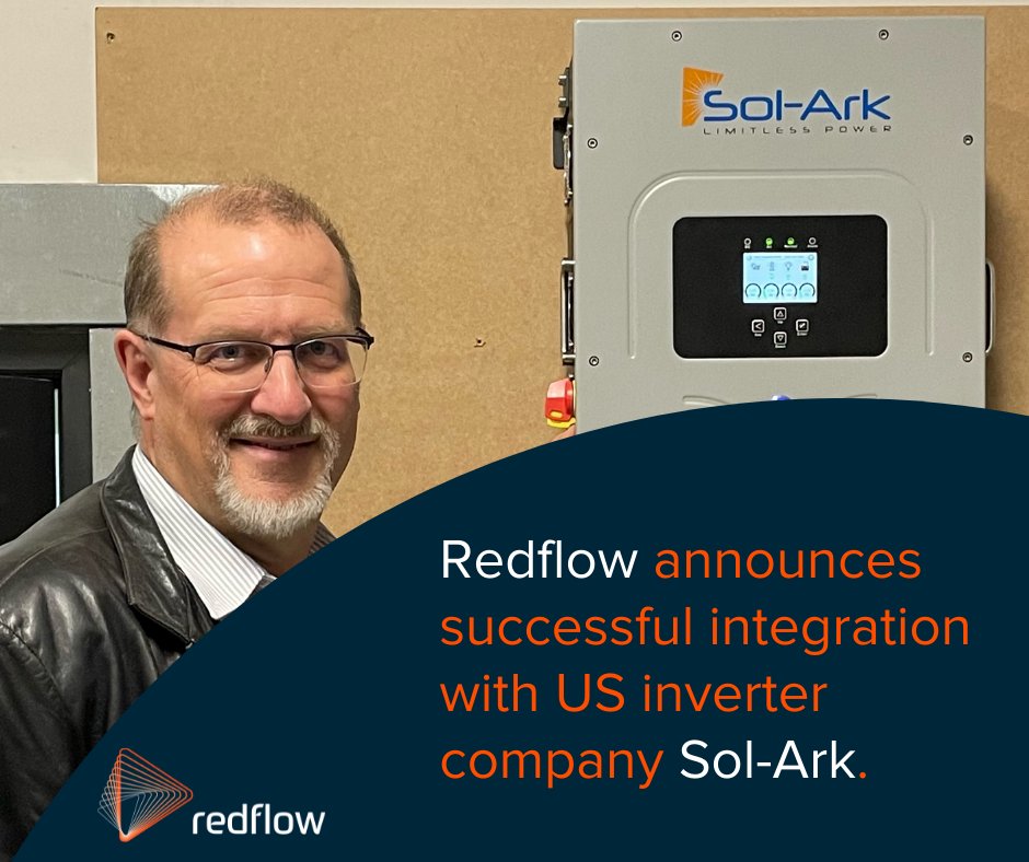 RedflowLimited's tweet photo. Redflow is pleased to announce that after extensive testing, our zinc-bromine flow battery energy storage solution can now be used with Sol-Arkβs hybrid inverters.
See full release here: https://t.co/fQXIBR6xE8
#redflow #energystorage #flowbattery #zincbromine #solarksolar https://t.co/gKZs2YFYDw