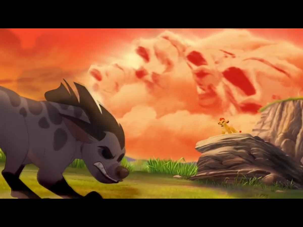 Kion and his guard defending and saving the pridelands from Janja’s clan for the first time