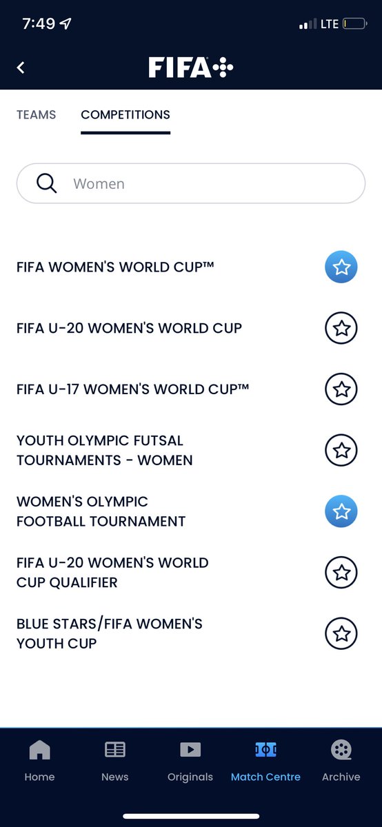 SpiderGwen91's tweet photo. @fifamedia @FIFAcom @FIFAWorldCup @FIFAWWC forgot to add the photos showing that women’s games don’t show up in favorites after being favorited https://t.co/u7FwslmnuK