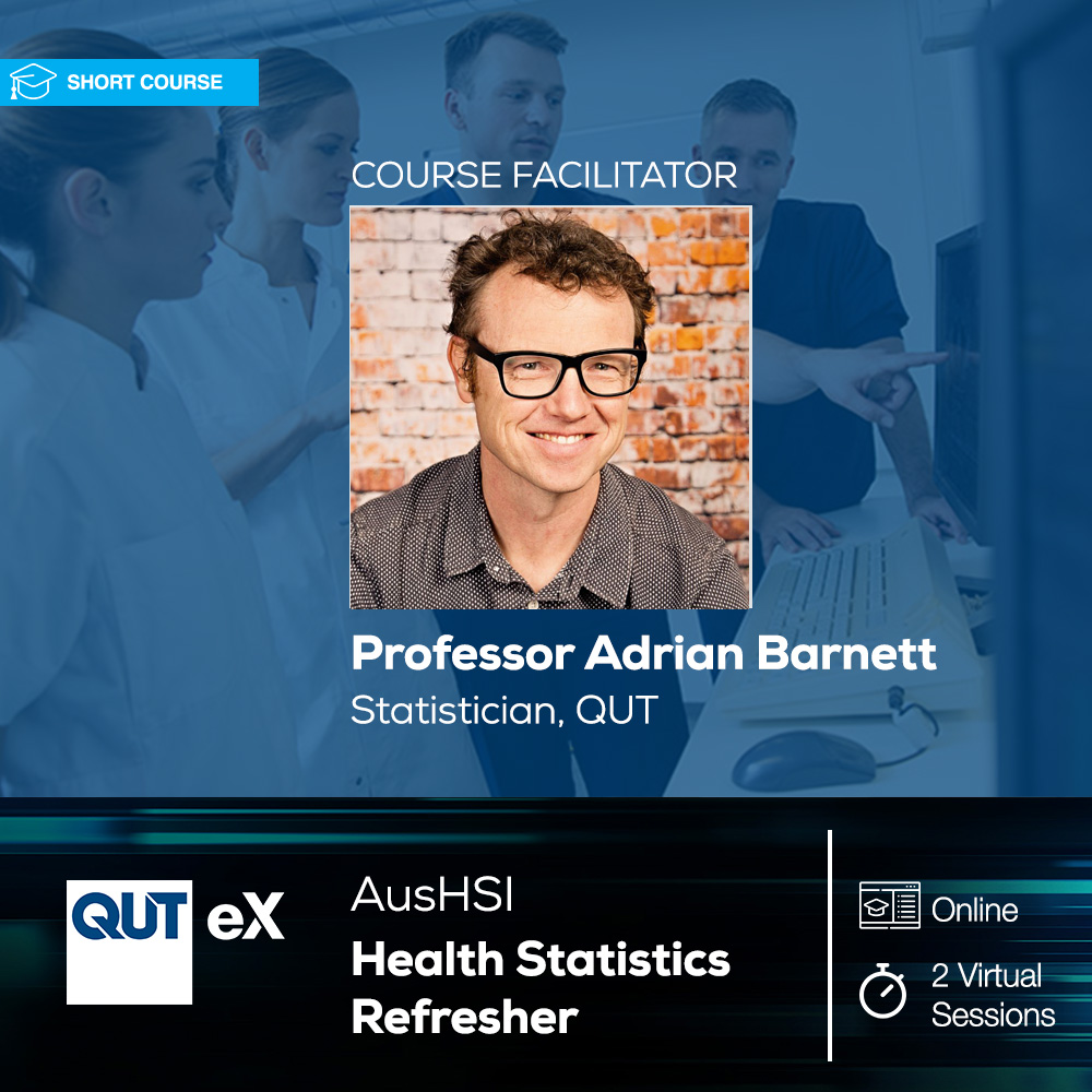 AusHSI's tweet photo. Learn how to collect high quality data for medical research as Prof @aidybarnett busts the myths in statistical practice at our online Health Statistics Refresher running from 29-30 June #QUTeX #AusHSI
Register: https://t.co/l6bqRW4afp https://t.co/AFCo6VXZEp