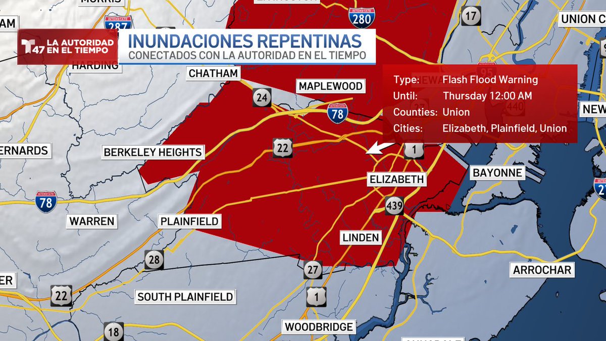 Flash Flood Warning para Union hasta 6/02 12:00AM
Descarga la aplicación de <a href="/Telemundo47/">Telemundo 47</a> y conéctate con #LaAutoridadenelTiempo