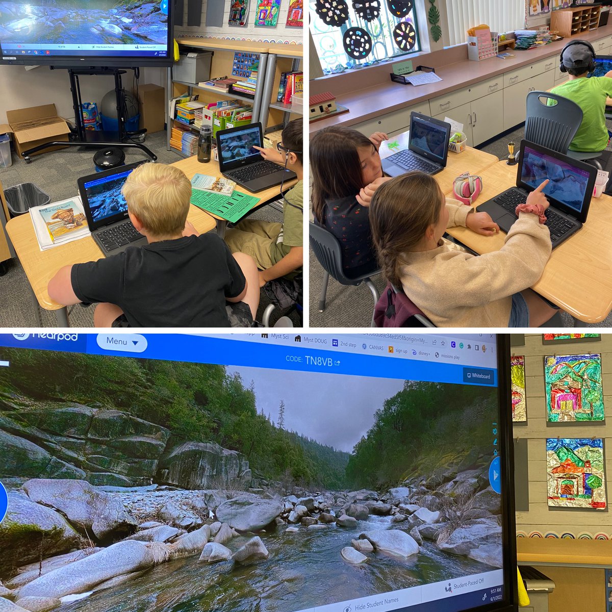 ms_smithTL's tweet photo. Today we “walked” around South Fork American River virtually as we begin our unit of study on the CA Gold Rush. Students thought they may have spotted some gold left in the water 😄 @TLSHawks @PVSDCamarillo #PVproud thanks @nearpod ! https://t.co/TxGdxLfyNg