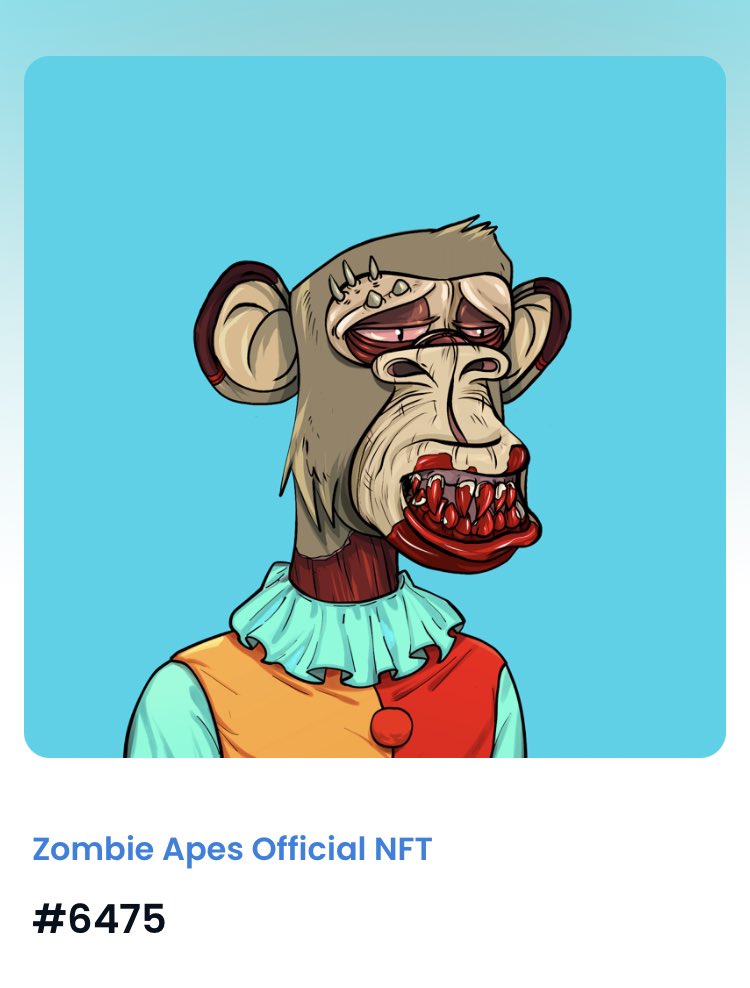 mike_scrivo's tweet photo. #rt4xp #ICZA Insane Clown Zombie Ape is about to get away, available on OpenSea form the team @ZombieApesNFT @ZombieZebrasNFT https://t.co/39I3HLKCm7