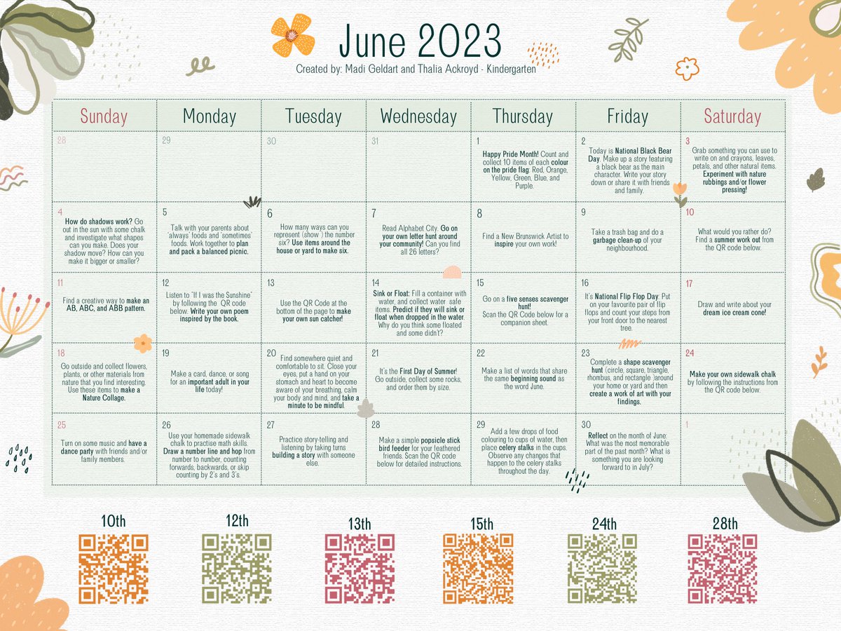 TeacherThalia's tweet photo. While this calendar may be designed for 2023, there are still many great activities your children and/or students can do this June! #HappyPrideMonth #STUBED2022
@Leo_JamesLeves https://t.co/m4jljVDriB