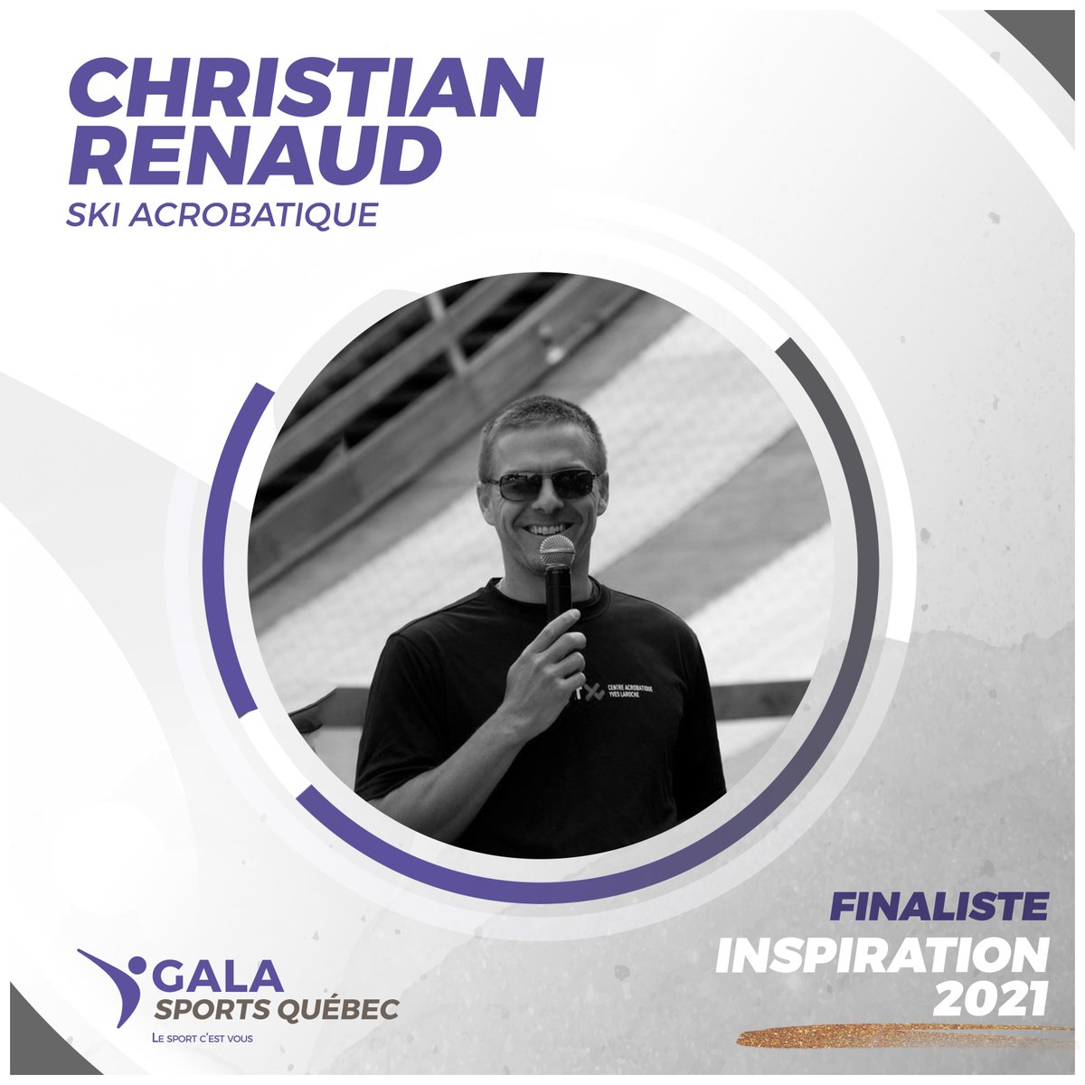 SportsQuebec's tweet photo. [Finalistes du jour - 49e Gala Sports Québec]

Découvrez les 4 finalistes dans la catégorie Inspiration 2021 :
- Gabrielle Boisvert (Nat. artistique)🧜
- Jason Di Tullio (Soccer) ⚽
- Maxence Parrot (Snowboard Freestyle) 🏂
- Christian Renaud (Ski acro.) ⛷

Bonne chance!
#GalaSQ https://t.co/tkVv6E7OeT