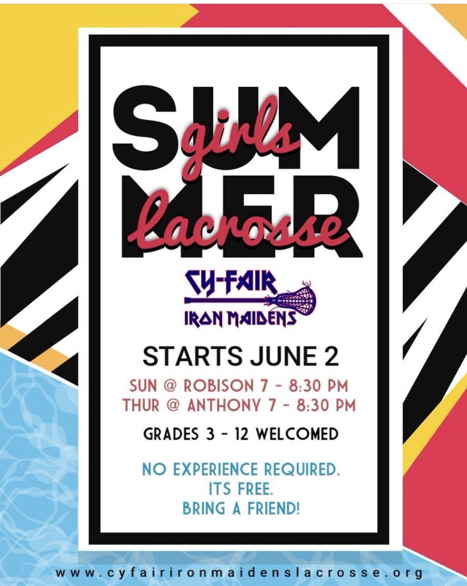 SUMMER LACROSSE STARTS JUNE 2nd!! Come join us and bring a friend!!