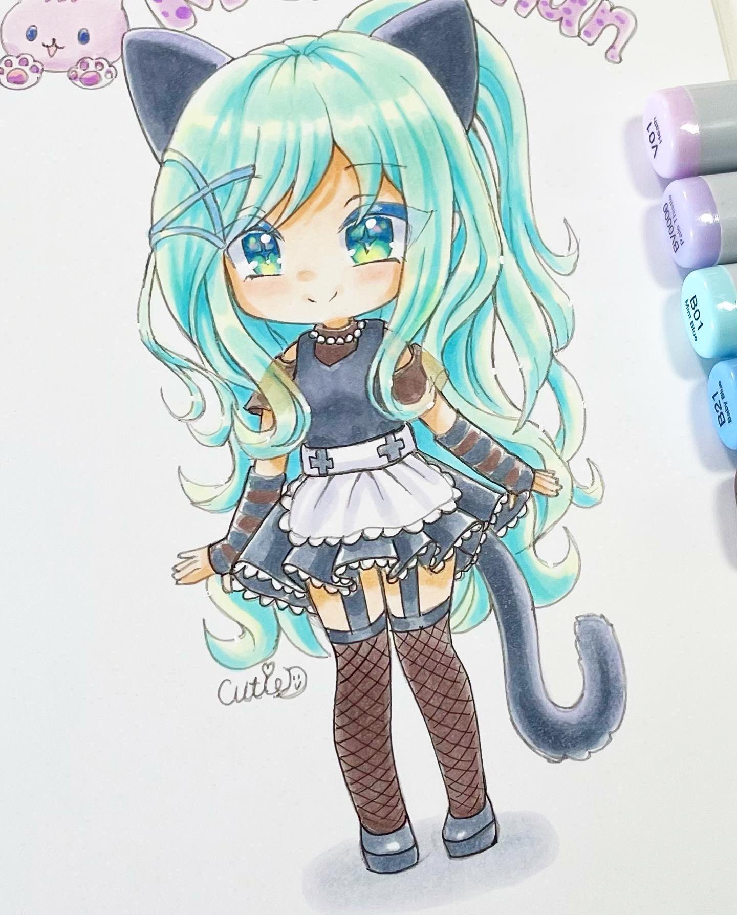 Practicing drawing with Copic 10: Gachalife character you requested 