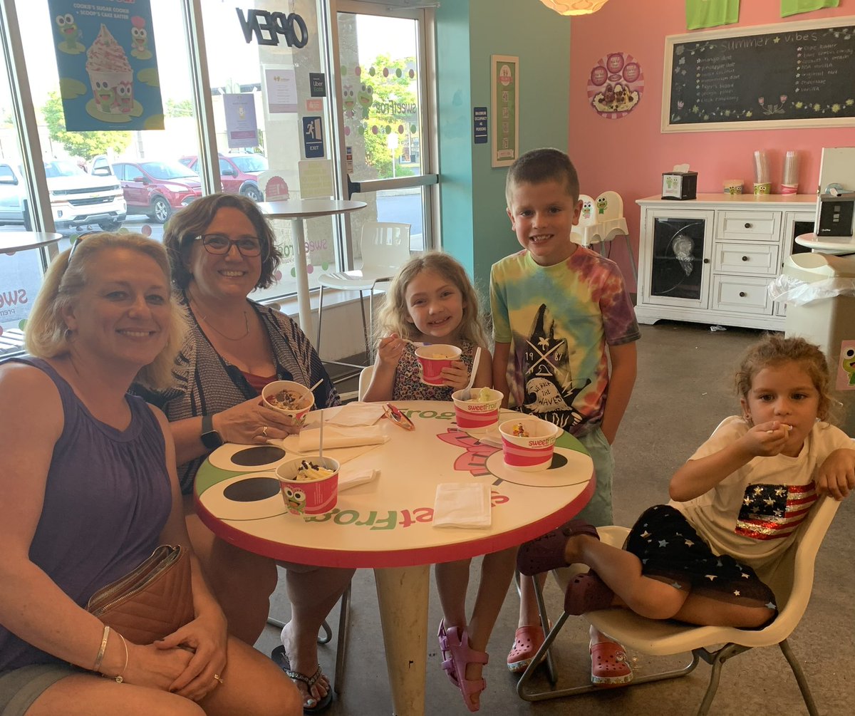 More May Day Raffle Winners…Sweet treats with Miss Renne and Miss Abbey! 💙🐾🍦