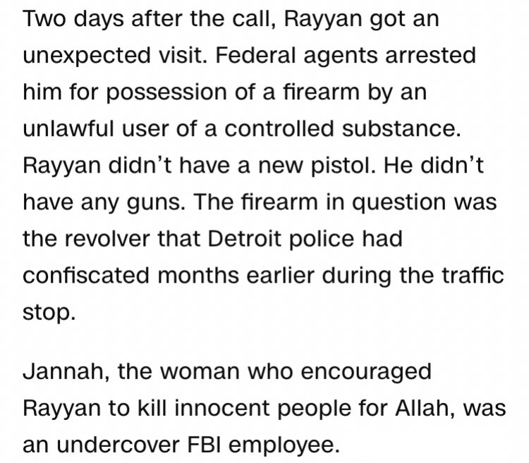 remember when the feds pretended to be a woman to trick some suicidal guy into committing a terrorist attack