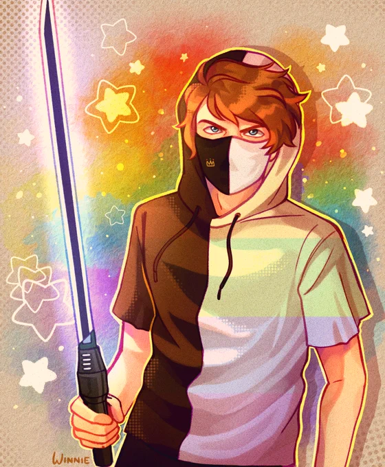 Now he's slaying figuratively and literally ✨🏳️‍🌈

[#Ranboo #ranboofanart] 