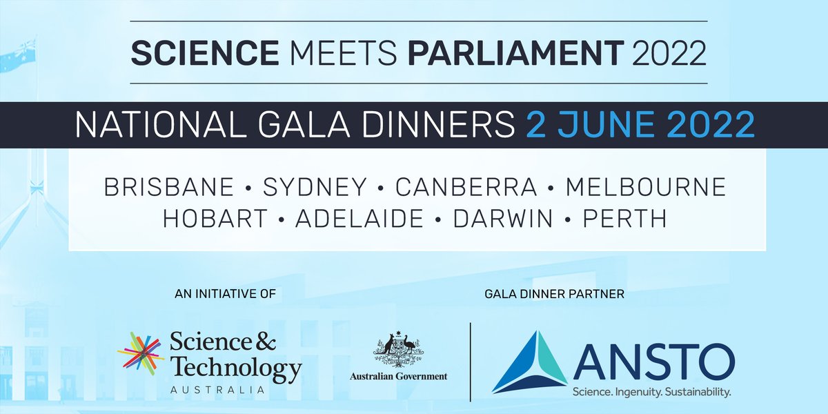 ScienceAU's tweet photo. 🙌 Pull out the party frock, put the suit into the dry cleaners, and polish up those networking skills because tonight's the night for the #SciencemeetsParliament gala dinners. See you all there! #SmP22 https://t.co/avyvFs1Y30