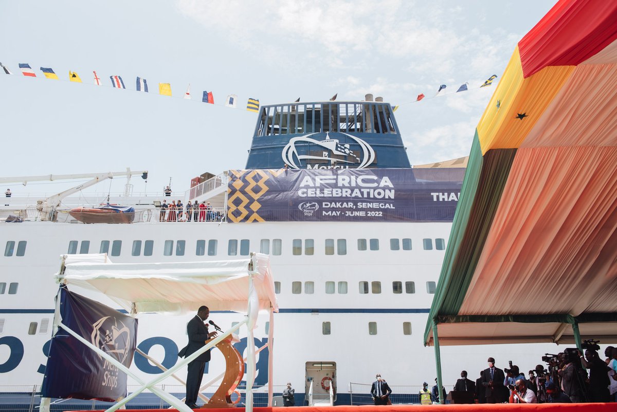 Mercy Ships is honored to be in Senegal with our two-ship fleet, #TogetherWithAfrica! Today we celebrated a new beginning as we officially inaugurated our new state-of-the-art hospital ship, the #GlobalMercy. 

#MercyShips
#Senegal