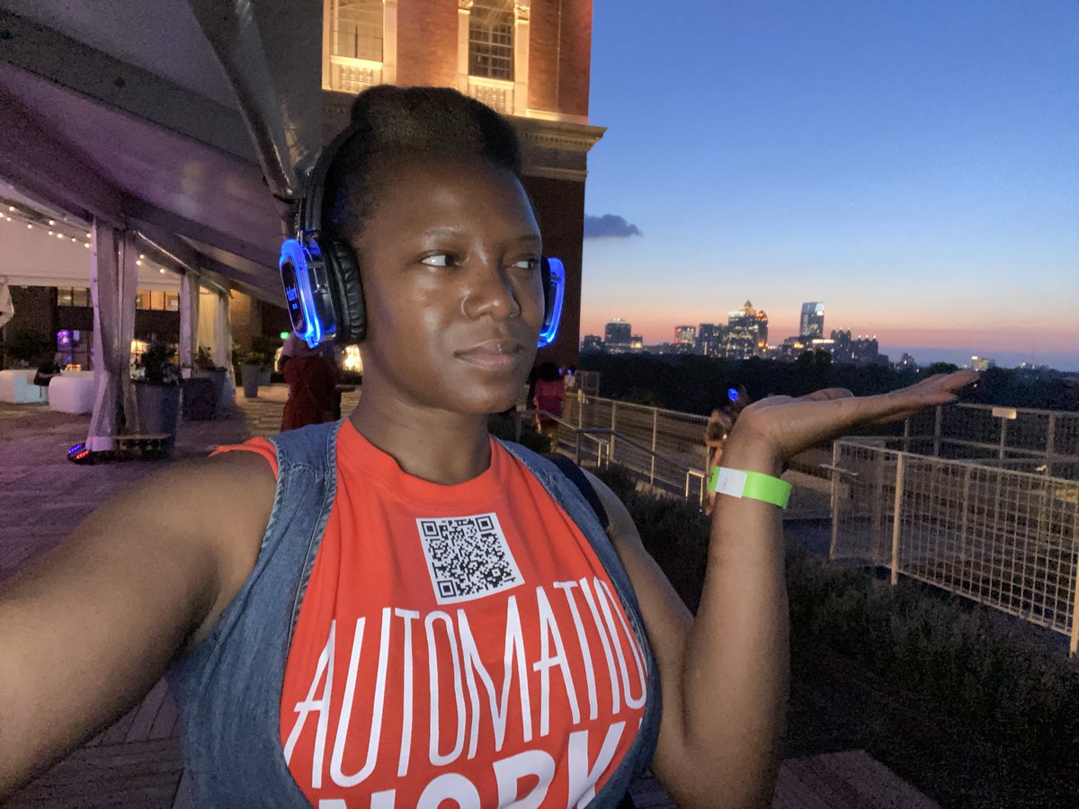 KayWolfeCyber's tweet photo. Got FOMO, yet?  #Render2022  #Neurodiversity  I’m usually amped with severe anxiety at public events. So, you might wonder how I’m doing at Atlanta’s largest tech conference, #RenderATL.  I feel seen! The *talent* headphones are a wonderful touch and doubled as a comfort tool! https://t.co/ngTGvM8xOr