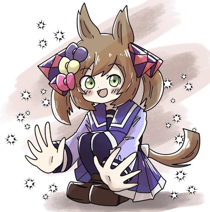 尻尾はなるべく床につけたくないらしい

#ひとくちファル子 
