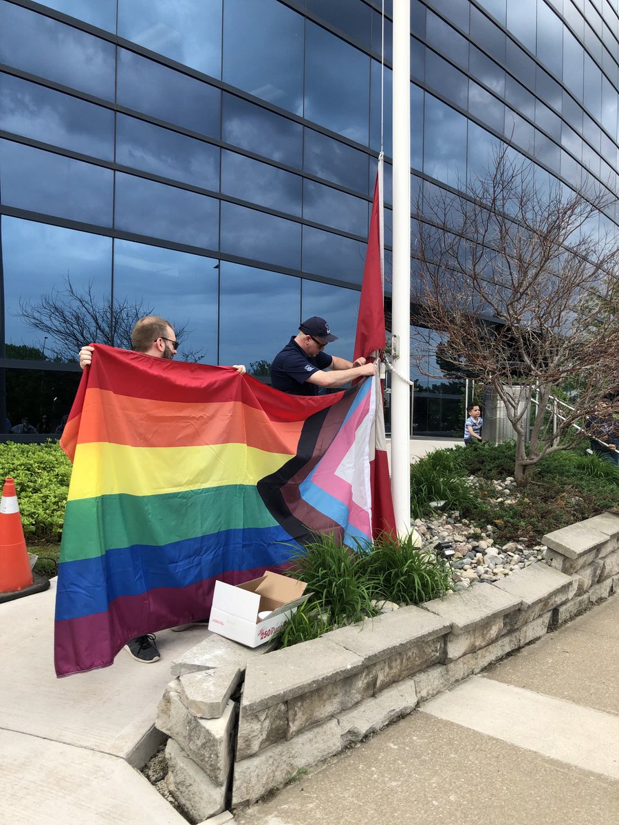 Proud to be part of <a href="/Meridiancu/">Meridian CU</a> Flag raising ceremony this first day of PRIDE month.  Happy Pride Day!  #Love #Inclusive #Diversity #CommunityStrong