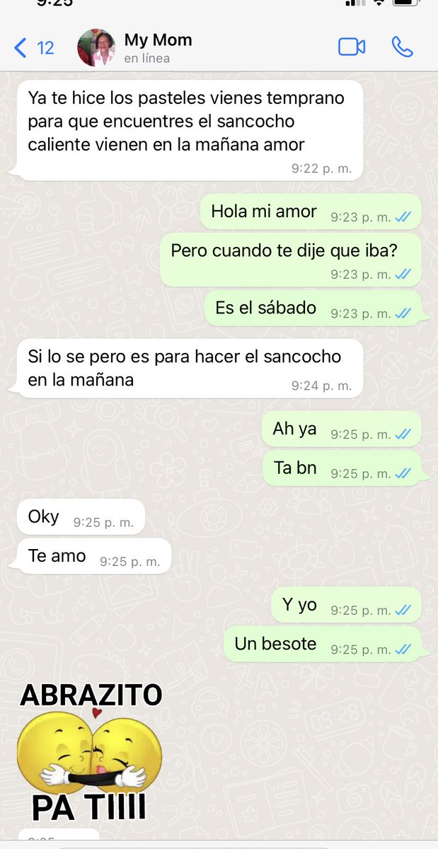 Mi mamá desde que sabe que voy es una emoción ya le dije lo que quería de comida… nada como comer de manos de mamá. Ella se pone en fiebre. Jjajaa mi viejita papá Dios me la bendiga muchoooo