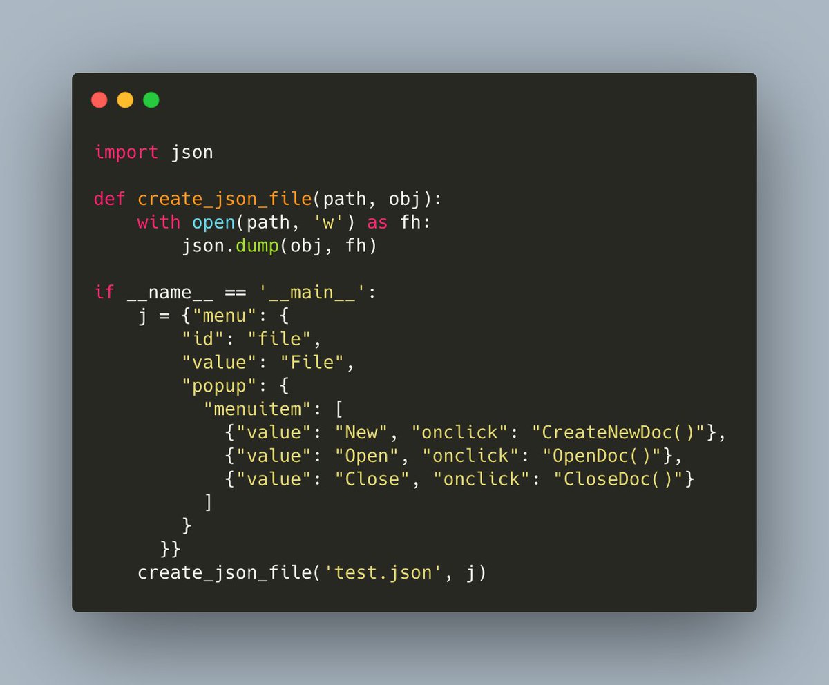 driscollis's tweet image. #Python makes working with JSON easy. You can convert Python data types to JSON using the `json` module

🐍🔥
