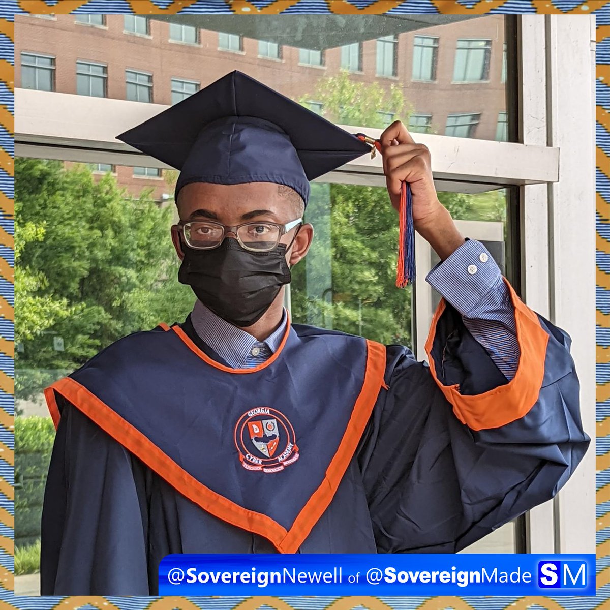 SovereignNewell's tweet photo. 📣 Graduated from #GeorgiaCyberAcademy .@GCAchampions with a 3.7 GPA!!!!!!!
#Classof2022 #GeorgiaTech #SCAD #BlackBoyJoy
#BlackExcellence #StudyWithSJ #SovereignMade #SovereignNewell #KwanzaaChat #SJsPathways #Georgia #Cybersecurity #Kujichagulia #SelfDetermination https://t.co/23y7CPvBkd