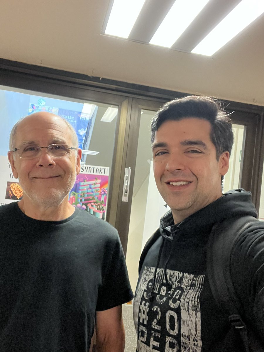 Assadk's tweet photo. Met Dave in Berlin by chance a few weeks ago. A kind and gracious gentleman who was happy to discuss the history of #midi with a fellow geek. #RIPDaveSmith gone too soon 😔 💔 @sequentialLLC #prophet5 #inventor #electronicmusic #synth https://t.co/gyMwPyyden