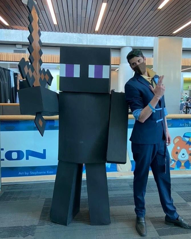 TimcangJr's tweet image. Was Fun Being Enderman in Fanime 2022! #Minecraft #SuperSmashBrosUltimate #cosplay #enderman #FanimeCon