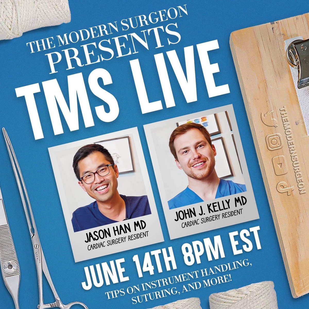 For all #Students and aspiring #Surgeons interested in learning the basics, join us for TMS LIVE, the first of its kind #Virtual, interactive teaching session on instrument handling and suturing!

RSVP below👇 and tag a friend who should go!

forms.gle/Ts5HDgXu1Ypi9h…
