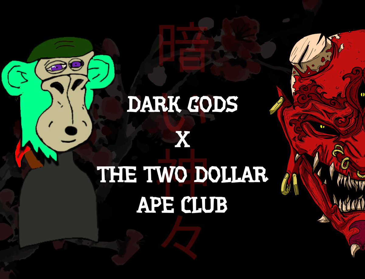 TheTwoDollarApe's tweet photo. 🐒 The Two Dollar Ape Club  X  Dark Gods 👹

🎁 5 WL spots 🎁

👇To enter:

🔺Follow @DarkGodsGame &amp; @TheTwoDollarApe 
🔺RT + ♥️
🔺Join https://t.co/OghYBxrpae

📢Winners in 48H

#Avalanche #AVAX #NFTs 🔺 #NFTGiveaway #NFTProjects https://t.co/oBx3WHYGQz
