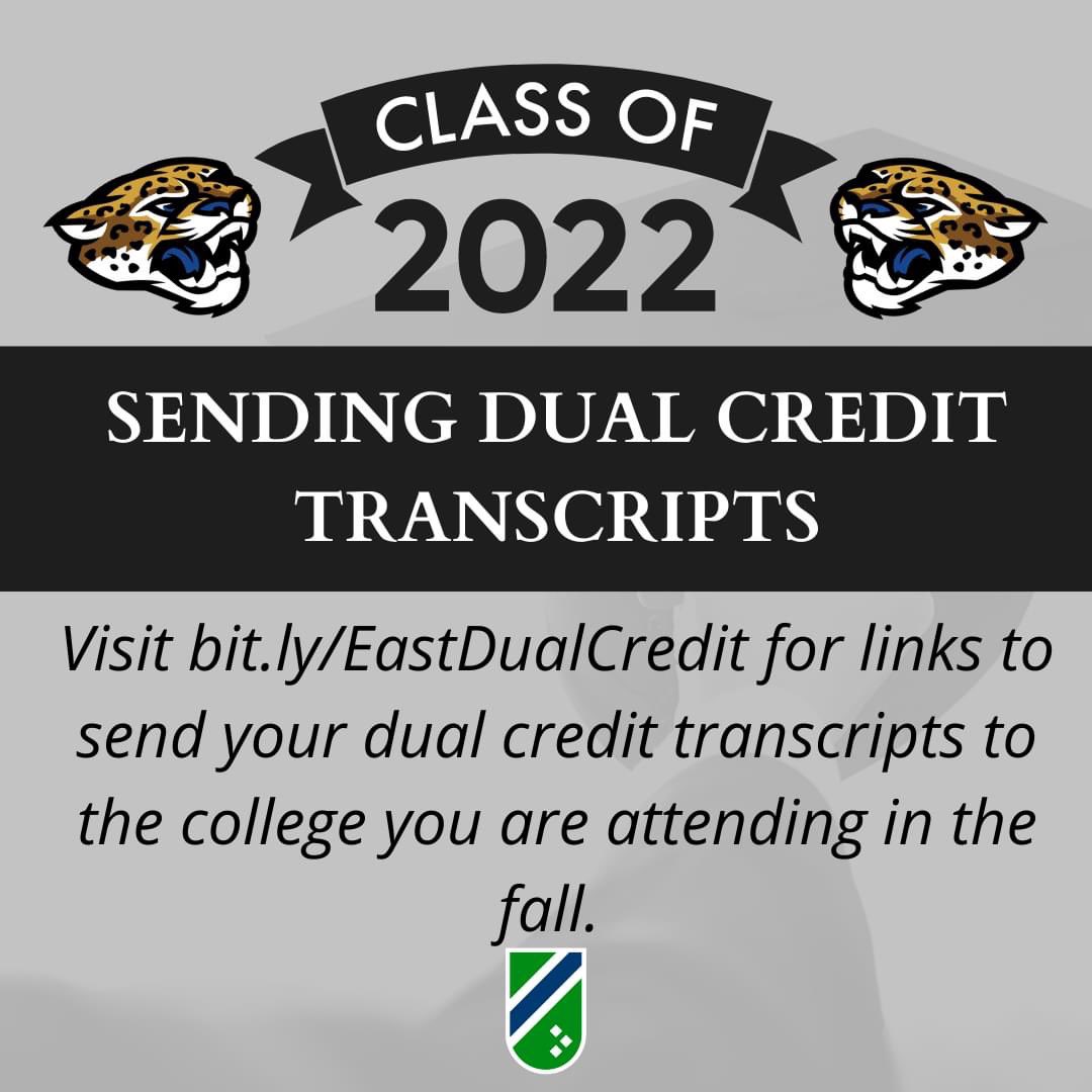 EastJessamineHi's tweet photo. This is a public service announcement for the Class of 2022!!! If you are attending a college in the fall, you will need to send college transcripts for the dual credit courses you completed at East High. Visit the link to order transcripts. https://t.co/LYeji1WUA1 https://t.co/yMPzTXHoxs