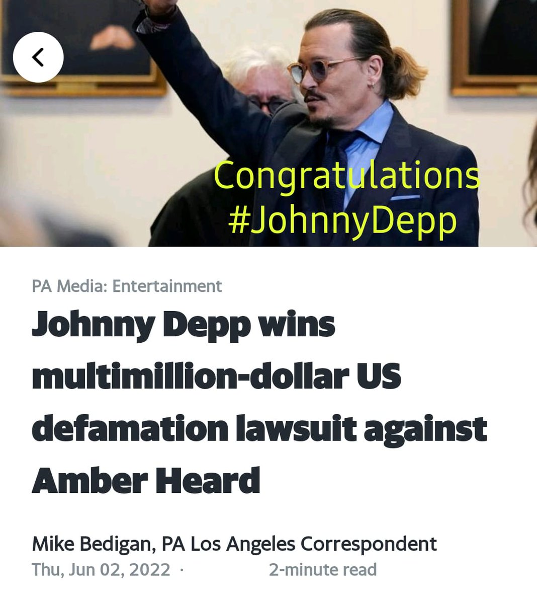This is such a Symbolic Victory not only for Johnny but for Men who have been in Abusive Relationships &amp; Faced Domestic Abuse/Violence this Clearly shows that Men are Listened to &amp; Men can speak about the Abuse/Violence. <a href="/SIFJharkhand/">SIFJharkhand</a> <a href="/RanchiSif/">Save Indian Family, Jharkhand</a> <a href="/dspkishor/">Kishore Kumar Rajak</a> <a href="/KirenRijiju/">Kiren Rijiju</a>