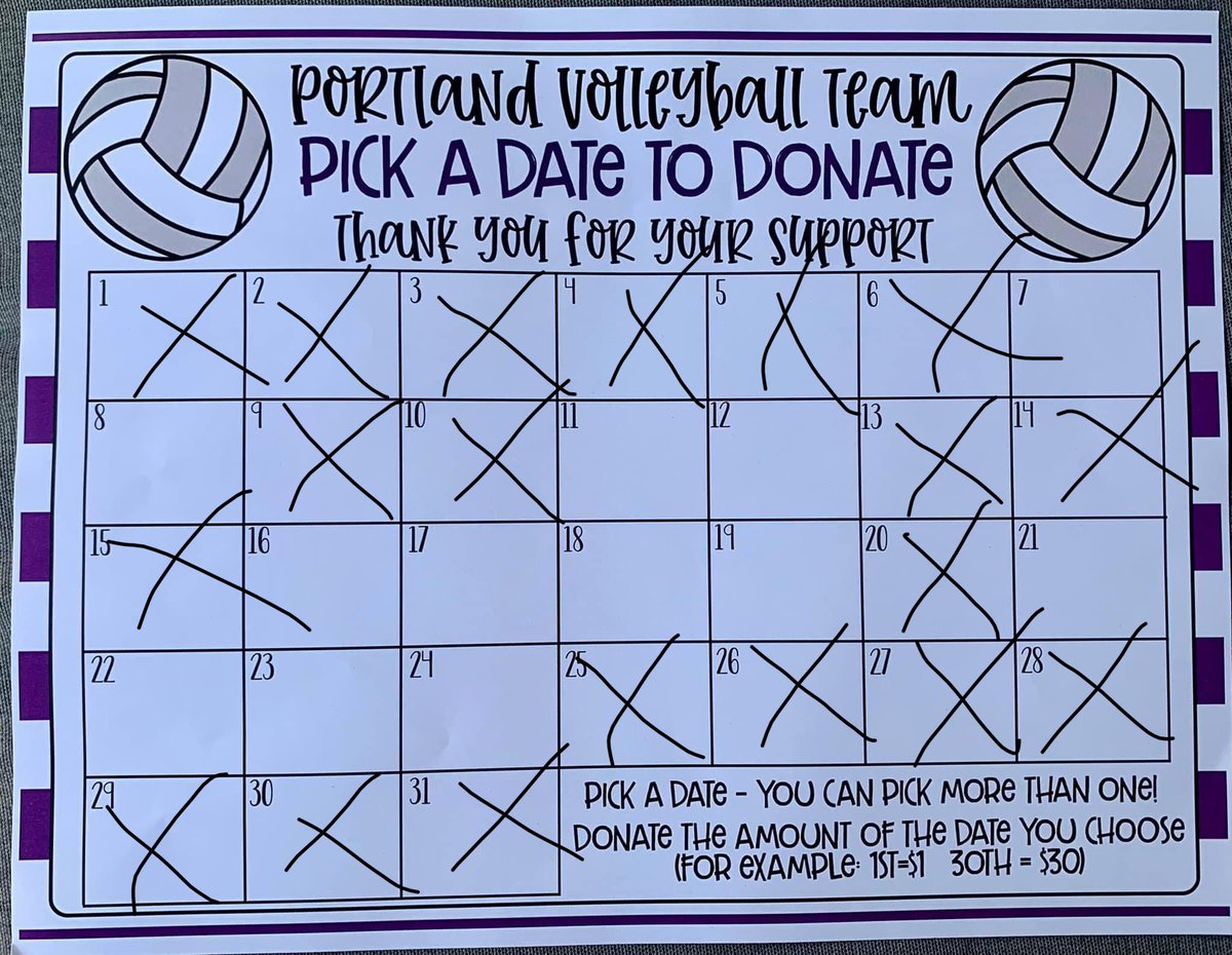 Liz is raising money for PHS volleyball. Trying to fill the calendar up for senior year. Gosh, I can’t believe we are here already. Cash, check, Venmo