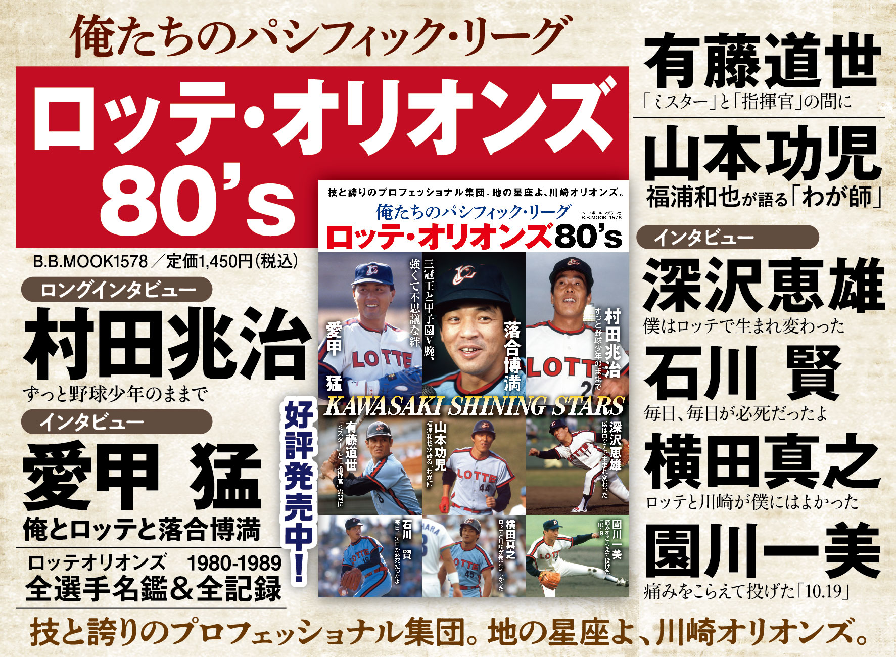 ベースボールマガジン　ロッテオリオンズ 川崎球場　村田兆治　落合博満　レロンリー ベースボールマガジン ロッテオリオンズ ったらしい 川崎球場
