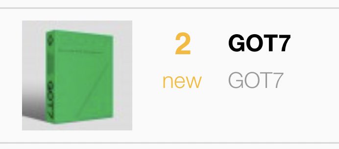 GOT7CBinfo's tweet photo. [Gaon Weekly Album Chart]

#2 - #GOT7 (NEW)🎉

#IGOT7 #갓세븐 @GOT7 https://t.co/LRtK1HRbh2